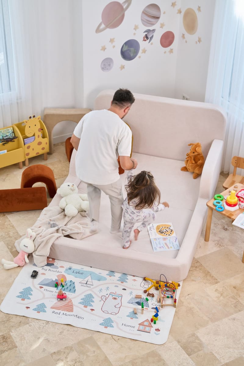 Barneseng Atelier Del Sofa Funbed Double (115 x 90 x 210 cm) Krem - Krem - Møbler - Barnemøbler - Barneseng & Juniorseng