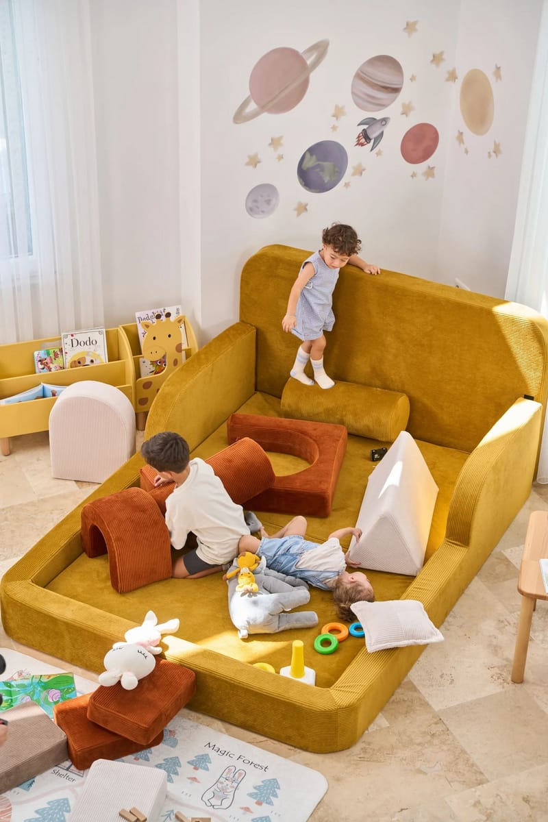 Barneseng Atelier Del Sofa Funbed Double (115 x 90 x 210 cm) Sennepsgul - Sennepsgul - Møbler - Barnemøbler - Barneseng & Juniorseng
