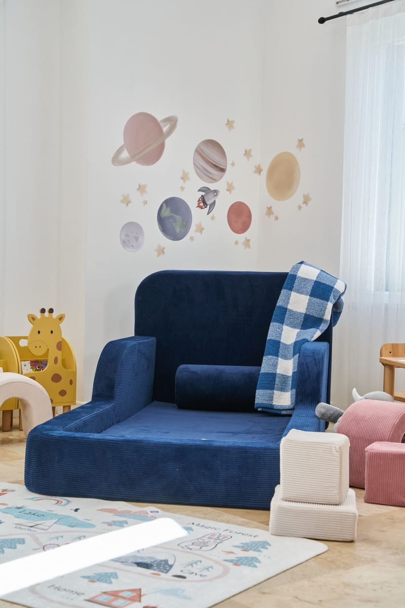 Barneseng Atelier Del Sofa Funbed Enkel (90 x 90 x 210 cm) Navy Blue - Navy Blue - Møbler - Barnemøbler - Barneseng & Juniorseng