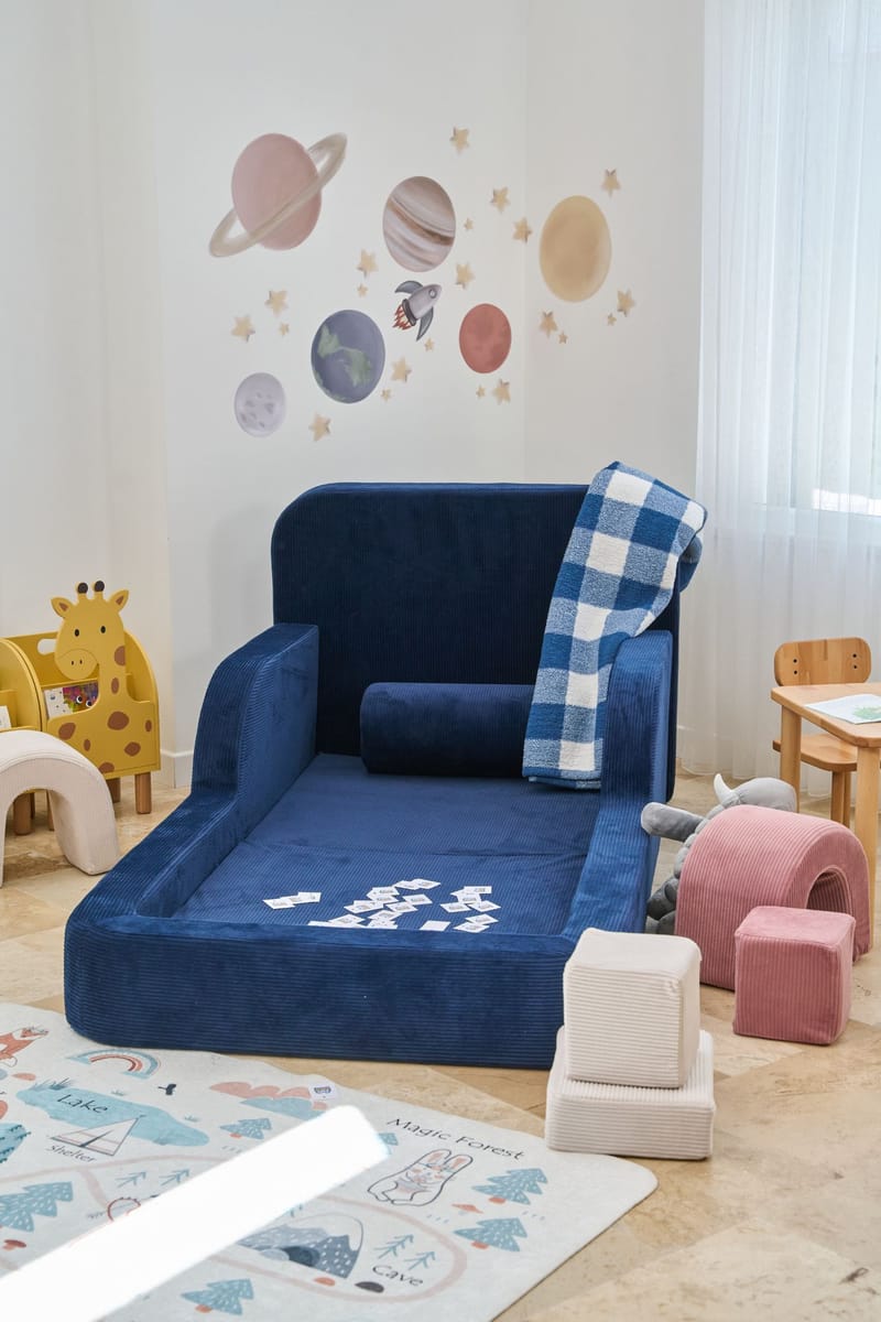 Barneseng Atelier Del Sofa Funbed Enkel (90 x 90 x 210 cm) Navy Blue - Navy Blue - Møbler - Barnemøbler - Barneseng & Juniorseng
