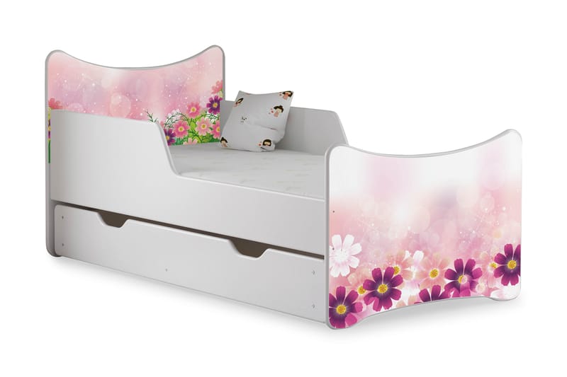 Barneseng med Oppbevaring Frally Flowerdream Inkl. Madrass - Barneseng & Juniorseng - Barneseng med oppbevaring