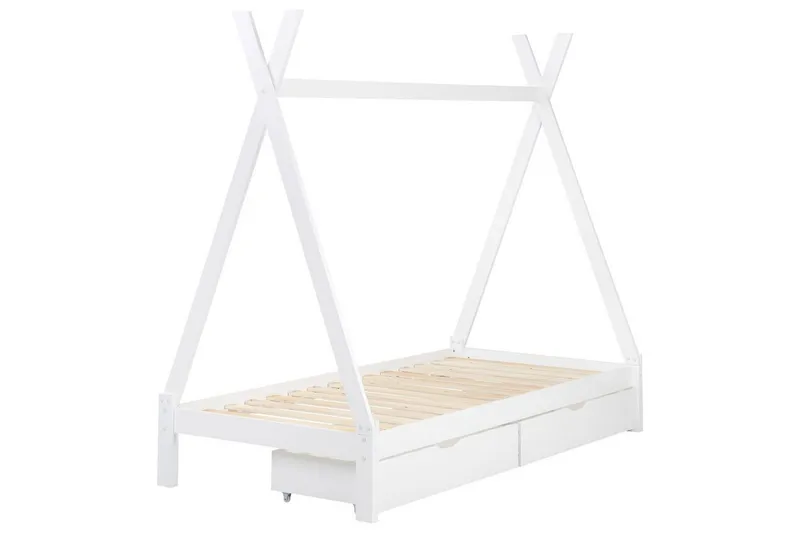 Barneseng med skuffer Devay, Hvit