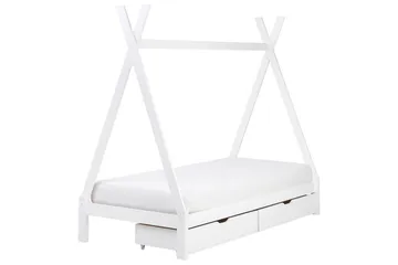 Barneseng med skuffer Devay - Hvit - Møbler - Barnemøbler - Barneseng & Juniorseng - Husseng