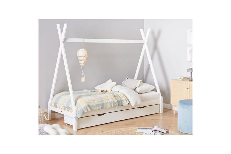 Barneseng med skuffer Devay - Hvit - Møbler - Barnemøbler - Barneseng & Juniorseng - Husseng