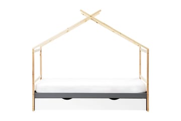 Barneseng Orgeval - Grå, lyst treverk, hvit - Møbler - Barnemøbler - Barneseng & Juniorseng - Husseng