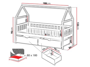 Claven Hussäng 86x188 cm - Beige - Møbler - Barnemøbler - Barneseng & Juniorseng - Husseng