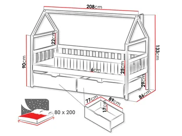 Claven Hussäng 86x208 cm - Beige - Møbler - Barnemøbler - Barneseng & Juniorseng - Husseng