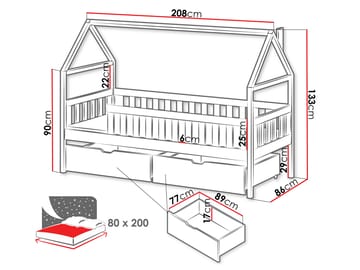 Claven Hussäng 86x208 cm - Beige - Møbler - Barnemøbler - Barneseng & Juniorseng - Husseng