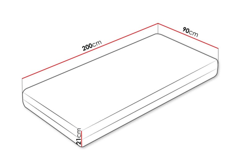 Earlene Fjærmadrass 90x200 cm - Hvit - Møbler - Barnemøbler - Barneseng & Juniorseng - Rammemadrass barn & barnemadrass