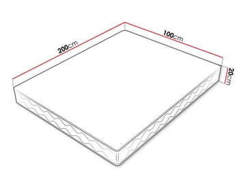 Edras Springmadrass 100x200 cm - Hvit - Møbler - Barnemøbler - Barneseng & Juniorseng - Rammemadrass barn & barnemadrass