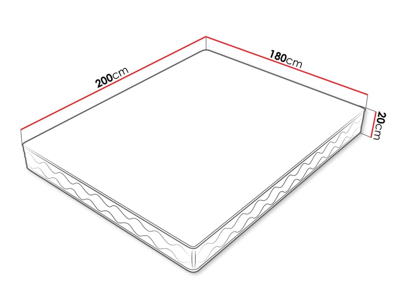 Edras Springmadrass 180x200 cm - Hvit - Møbler - Barnemøbler - Barneseng & Juniorseng - Rammemadrass barn & barnemadrass