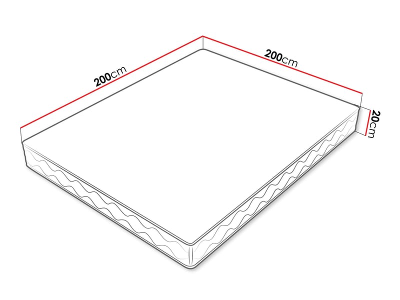 Edras Springmadrass 200x200 cm - Hvit - Møbler - Barnemøbler - Barneseng & Juniorseng - Rammemadrass barn & barnemadrass