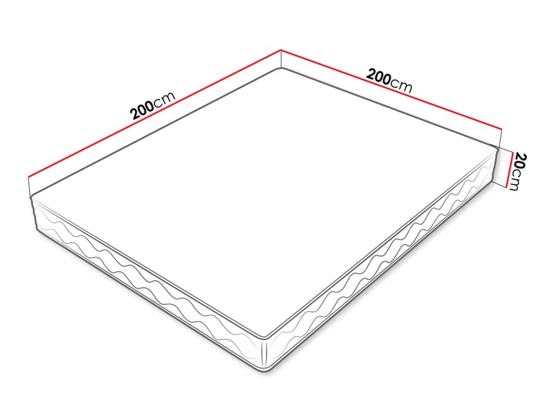 Edras Springmadrass 200x200 cm - Hvit - Møbler - Barnemøbler - Barneseng & Juniorseng - Rammemadrass barn & barnemadrass