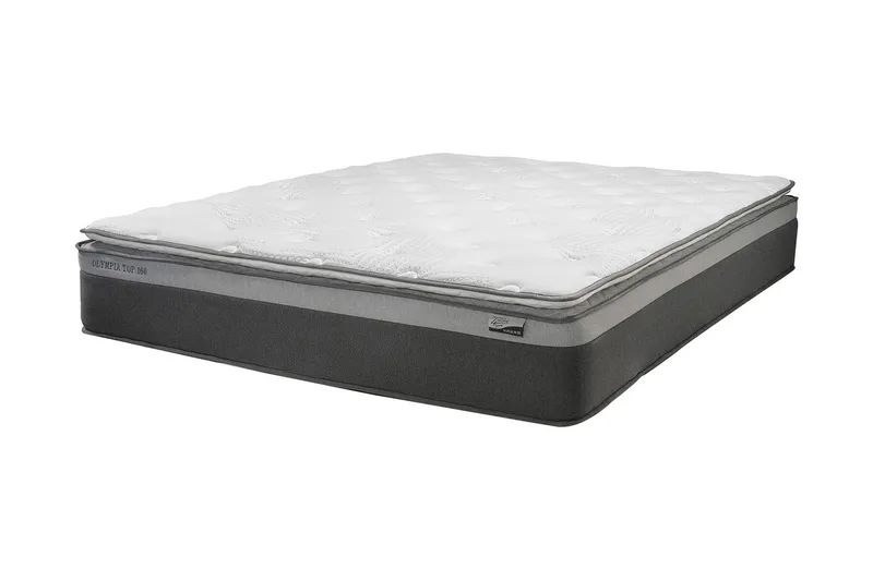 Fjermadrass HARMONY TOPPOCKET 90x200xH33cm, Hvit/Grå
