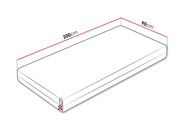 Gabri Skummadrass 90x200 cm - Hvit - Møbler - Barnemøbler - Barneseng & Juniorseng - Rammemadrass barn & barnemadrass