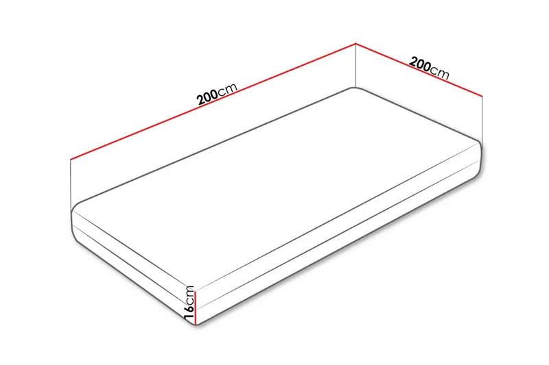 Gamini Skummadrass 200x200 cm - Hvit - Møbler - Barnemøbler - Barneseng & Juniorseng - Rammemadrass barn & barnemadrass