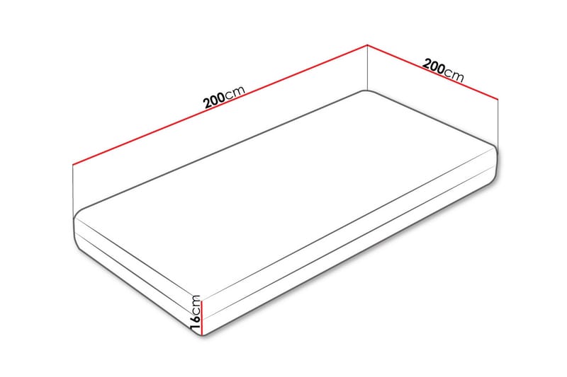 Gamini Skummadrass 200x200 cm - Hvit - Møbler - Barnemøbler - Barneseng & Juniorseng - Rammemadrass barn & barnemadrass
