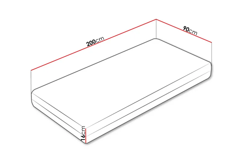 Gamini Skummadrass 90x200 cm - Hvit - Møbler - Barnemøbler - Barneseng & Juniorseng - Rammemadrass barn & barnemadrass