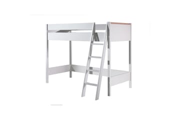 Garderobe med halvhøy seng London Hvit - Hvit - Møbler - Barnemøbler - Barneseng & Juniorseng - Loftseng