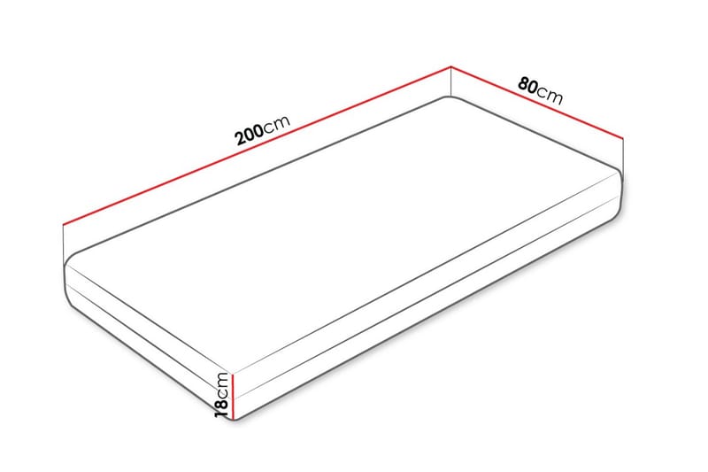 Guntorp Fjærmadrass 80x200 cm - Hvit - Møbler - Barnemøbler - Barneseng & Juniorseng - Rammemadrass barn & barnemadrass