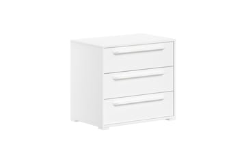 Høyseng, en bokhylle, et skap med 2 dører og en kommode med 3 skuffer Sam Hvit - Hvit - Møbler - Barnemøbler - Barneseng & Juniorseng - Loftseng