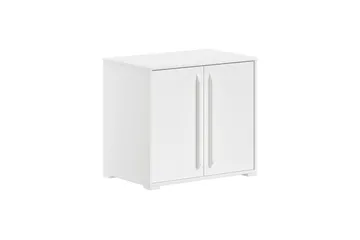 Høyseng, en bokhylle, et skap med 2 dører og en kommode med 3 skuffer Sam Hvit - Hvit - Møbler - Barnemøbler - Barneseng & Juniorseng - Loftseng