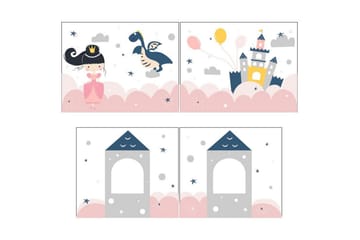 Høyseng med gardin og sklie Pino Grå, Prinsesse Sophie - Grå, Prinsesse Sophie - Møbler - Barnemøbler - Barneseng & Juniorseng - Loftseng