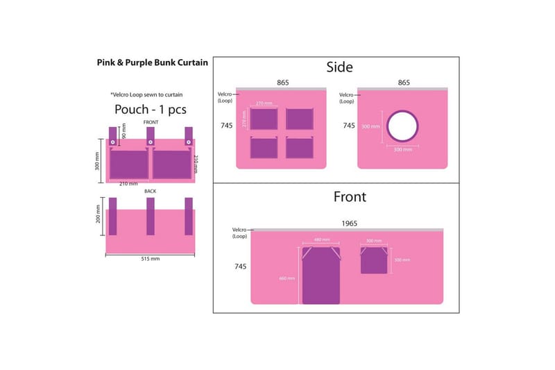 Høyseng med gardin og sklie Pino Grå, Bella - Grå, Bella - Møbler - Barnemøbler - Barneseng & Juniorseng - Loftseng