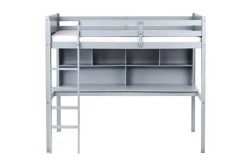 Høyseng med skrivebord Foucamont - Grå - Møbler - Barnemøbler - Barneseng & Juniorseng - Loftseng