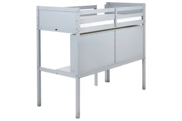 Høyseng med skrivebord Foucamont - Grå - Møbler - Barnemøbler - Barneseng & Juniorseng - Loftseng