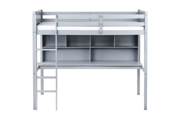 Høyseng med skrivebord Foucamont - Grå - Møbler - Barnemøbler - Barneseng & Juniorseng - Loftseng