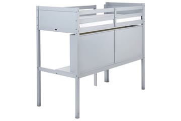 Høyseng med skrivebord Foucamont - Grå - Møbler - Barnemøbler - Barneseng & Juniorseng - Loftseng