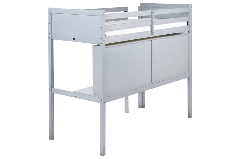 Høyseng med skrivebord Foucamont - Grå - Møbler - Barnemøbler - Barneseng & Juniorseng - Loftseng