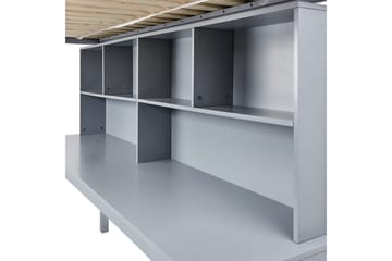 Høyseng med skrivebord Foucamont - Grå - Møbler - Barnemøbler - Barneseng & Juniorseng - Loftseng