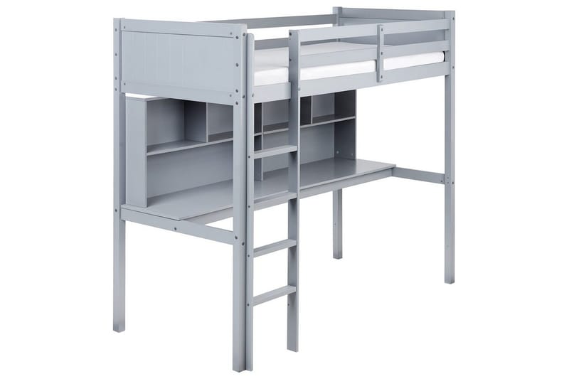 Høyseng med skrivebord Foucamont, Grå