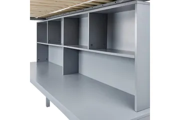 Høyseng med skrivebord Foucamont - Grå - Møbler - Barnemøbler - Barneseng & Juniorseng - Loftseng