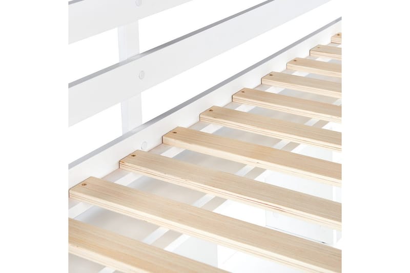 Høyseng med skrivebord Foucamont - Hvit - Møbler - Barnemøbler - Barneseng & Juniorseng - Loftseng