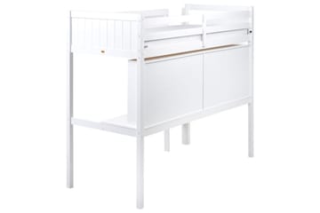 Høyseng med skrivebord Foucamont - Hvit - Møbler - Barnemøbler - Barneseng & Juniorseng - Loftseng