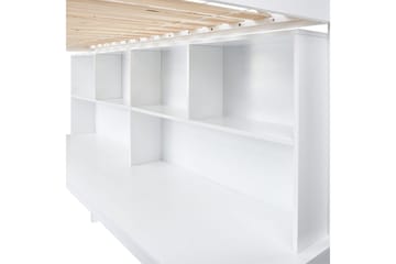 Høyseng med skrivebord Foucamont - Hvit - Møbler - Barnemøbler - Barneseng & Juniorseng - Loftseng