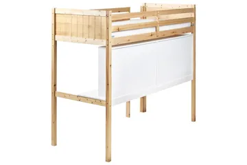 Høyseng med skrivebord Foucamont - Lyst tre, hvit - Møbler - Barnemøbler - Barneseng & Juniorseng - Loftseng