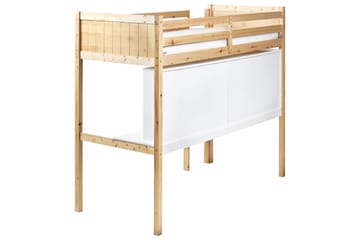 Høyseng med skrivebord Foucamont - Lyst tre, hvit - Møbler - Barnemøbler - Barneseng & Juniorseng - Loftseng