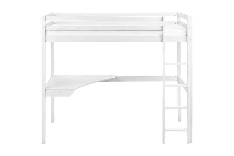 Høyseng med skrivebord Loury - Hvit - Møbler - Barnemøbler - Barneseng & Juniorseng - Loftseng