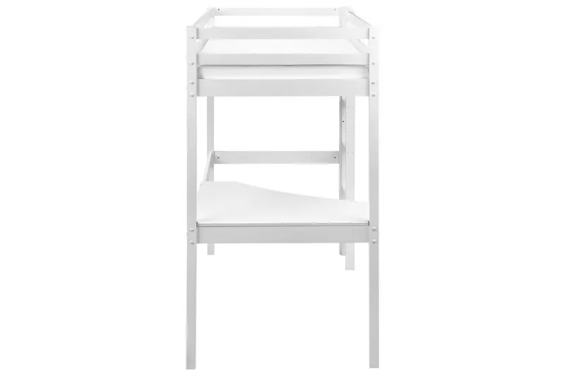 Høyseng med skrivebord Loury - Hvit - Møbler - Barnemøbler - Barneseng & Juniorseng - Loftseng