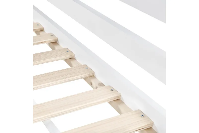 Høyseng med skrivebord Loury - Hvit - Møbler - Barnemøbler - Barneseng & Juniorseng - Loftseng