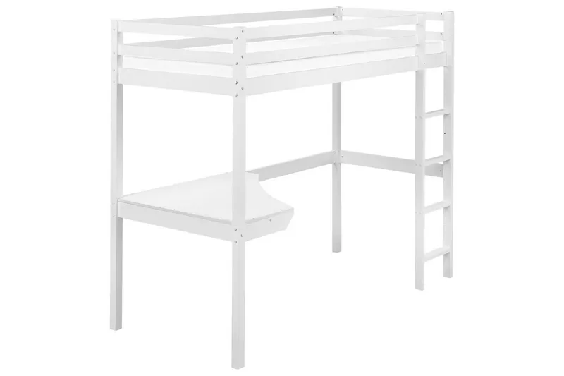 Høyseng med skrivebord Loury - Hvit - Møbler - Barnemøbler - Barneseng & Juniorseng - Loftseng