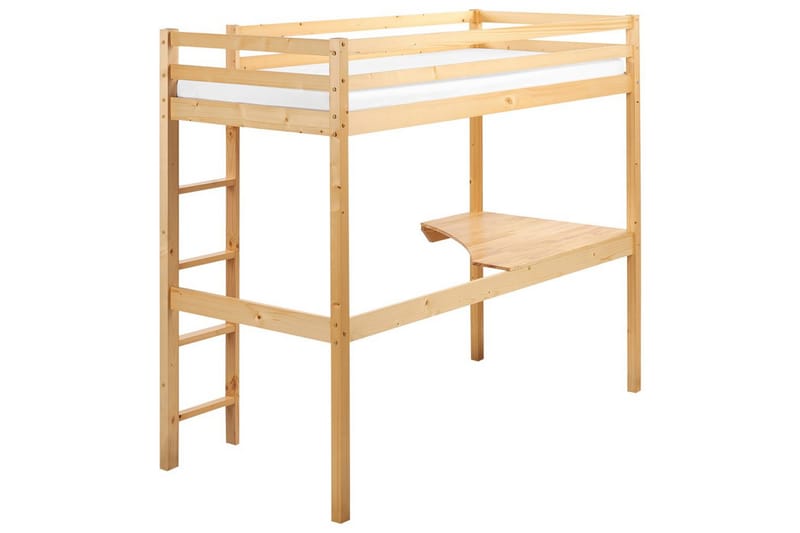 Høyseng med skrivebord Loury - Lyst tre - Møbler - Barnemøbler - Barneseng & Juniorseng - Loftseng