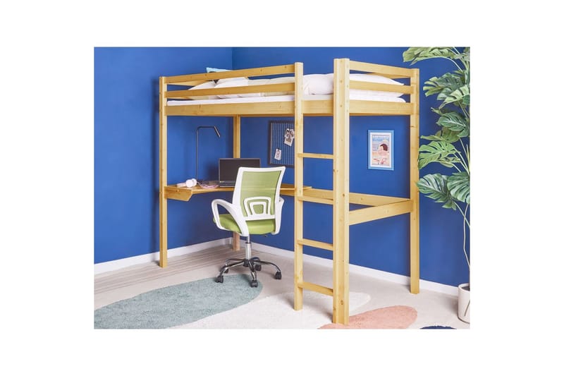 Høyseng med skrivebord Loury - Lyst tre - Møbler - Barnemøbler - Barneseng & Juniorseng - Loftseng