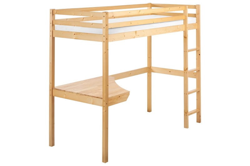 Høyseng med skrivebord Loury - Lyst tre - Møbler - Barnemøbler - Barneseng & Juniorseng - Loftseng