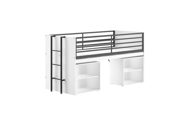 Høyseng og 2 bokhyller Sam Hvit, Hvit