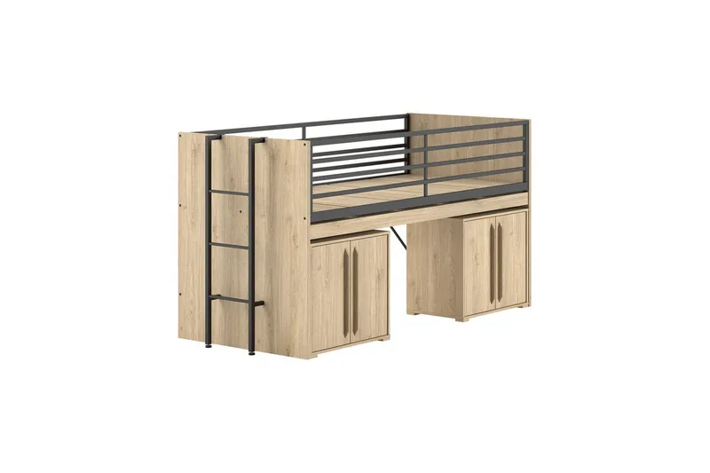 Høyseng og 2 skap med dører Sam Eik, Eik